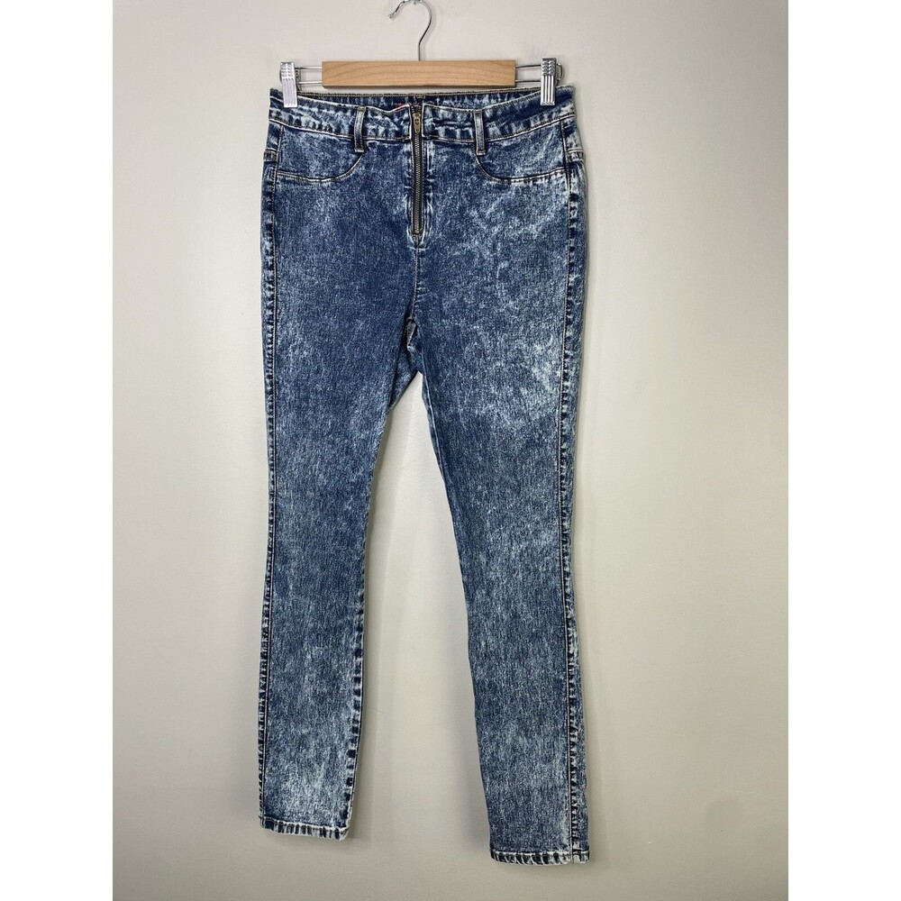 Vintage BONGO Jeans Women Youth Size 5 Acid Wash High Waist Zipper Retro Y2K